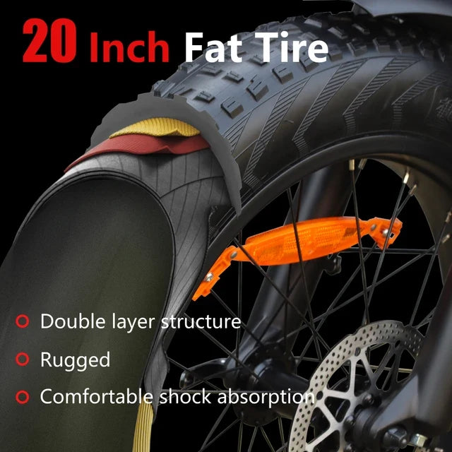 HX Q3 Fat Tire All-terrain Electric Bike-with free fender and rear rack